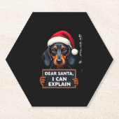 Funny Dachshund Christmas Dear Santa I Can Explain Untersetzer (Vorderseite)