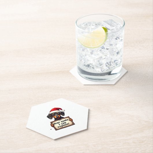 Funny Dachshund Christmas Dear Santa I Can Explain Untersetzer (Vor Ort)