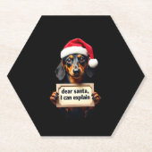 Funny Dachshund Christmas Dear Santa I Can Explain Untersetzer (Vorderseite)