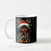 Funny Dachshund Christmas Lights Santa Hat Xmas  Kaffeetasse (Links)
