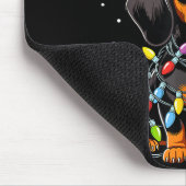 Funny Dachshund Christmas Lights Santa Hat Xmas Mousepad (Ecke)