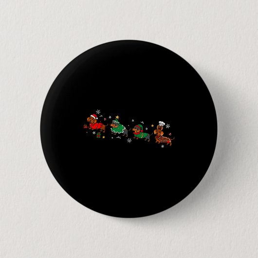 Funny Dachshund Christmas Parade Button (Vorderseite)