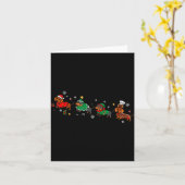 Funny Dachshund Christmas Parade  Karte (Gelbe Blume)