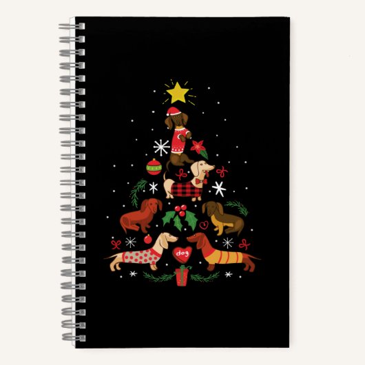 Funny Dachshund Christmas Tree Notizblock (Vorderseite)
