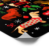 Funny Dachshund Christmas Tree Ornament Decor Gift Poster (Ecke)