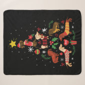 Funny Dachshund Christmas Tree Sherpadecke (Vorderseite (Horizontal))