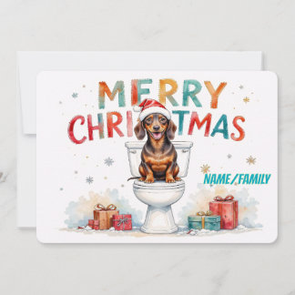 Funny Dachshund Christmas – Watercolor Dog Feiertagskarte