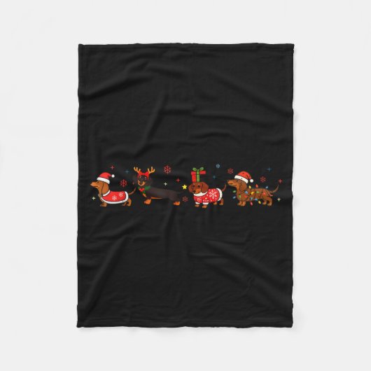 Funny Dachshund Christmas Weenie Dog Lover Cute Me Fleecedecke (Vorderseite)