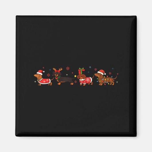 Funny Dachshund Christmas Weenie Dog Lover Cute Me Magnet (Vorne)