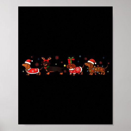 Funny Dachshund Christmas Weenie Dog Lover Cute Me Poster (Vorne)