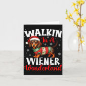 Funny Dachshund Cute Christmas Dog Lover Walking I Karte (Gelbe Blume)
