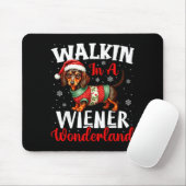 Funny Dachshund Cute Christmas Dog Lover Walking I Mousepad (Mit Mouse)