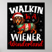 Funny Dachshund Cute Christmas Dog Lover Walking I Poster (Vorne)