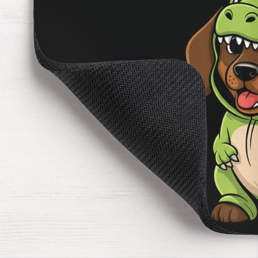 Funny Dachshund Dog T-rex Costume Christmas Kids B Mousepad (Ecke)