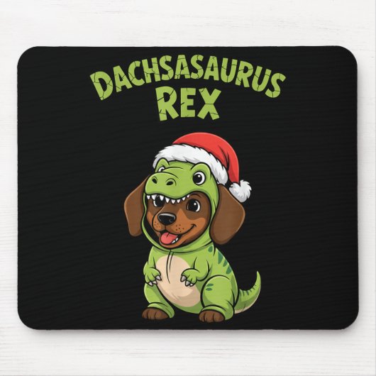 Funny Dachshund Dog T-rex Costume Christmas Kids B Mousepad (Vorne)