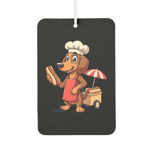 Funny Dachshund Dog Weenie Sausage Hotdog Sandwich Autolufterfrischer (Vorderseite)