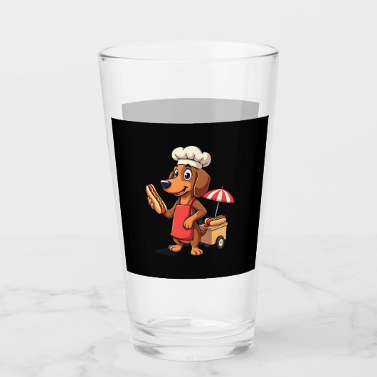 Funny Dachshund Dog Weenie Sausage Hotdog Sandwich Glas (Vorderseite)