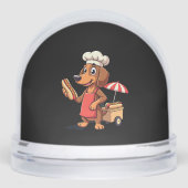 Funny Dachshund Dog Weenie Sausage Hotdog Sandwich Schneekugeln (Vorderseite)
