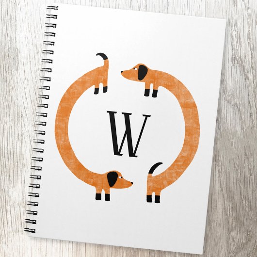 Funny Dachshund Sausage Dog Monogram Notizblock