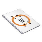 Funny Dachshund Sausage Dog Monogram Notizblock (Rechte Seite)