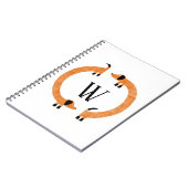 Funny Dachshund Sausage Dog Monogram Notizblock (Linke Seite)