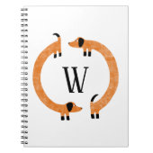 Funny Dachshund Sausage Dog Monogram Notizblock (Vorderseite)