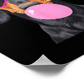 Funny Dachshund Wearing Gles And Blowing Nk Bubble Poster (Ecke)