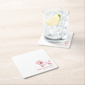 Funny Dachshund Wedding Coaster Rechteckiger Pappuntersetzer (Vor Ort)
