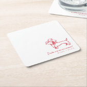 Funny Dachshund Wedding Coaster Rechteckiger Pappuntersetzer (angewinkelt)