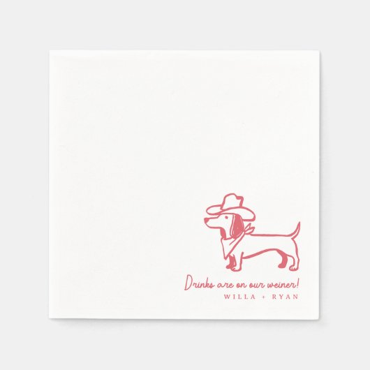 Funny Dachshund Wedding Serviette (Vorderseite)