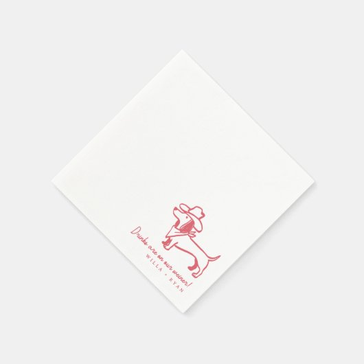 Funny Dachshund Wedding Serviette (Ecke)