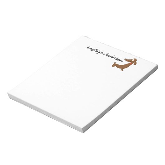 Funny Dackel 5.5" x 6" Notepad - 40 Seiten Notizblock (Rotiert)