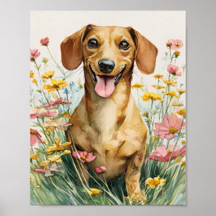 Funny Dackel Art Print - Niedliche Wurst Dog Poste Poster