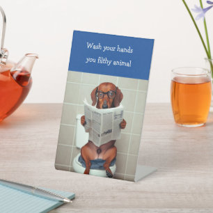 Funny Dackel Badezimmer Zeichen Sockelschild