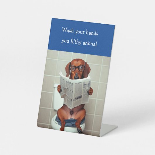 Funny Dackel Badezimmer Zeichen Sockelschild (Vorderseite)