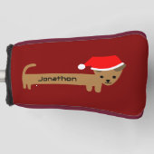 Funny Dackel Burgundy Red Niedlich Golf Headcover (Vorderseite)