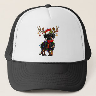 Funny Dackel Christmas Rentier Weihnachtslicht Truckerkappe