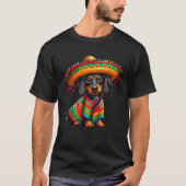 Funny Dackel Cinco De Mayo Niedlicher mexikanische T-Shirt (Vorderseite)
