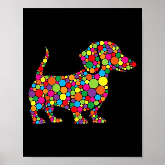 Funny Dackel Dog Lovers Polka Dot Happy Dot Day Poster (Vorne)