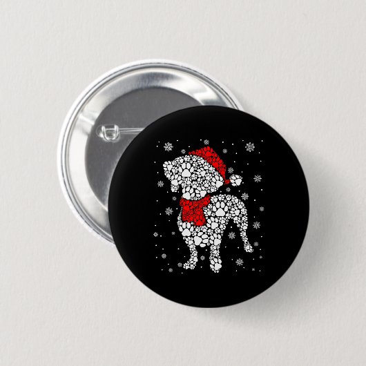 Funny Dackel Dog Paws Weihnachtsmannmütze Weihnach Button (Vorne & Hinten)