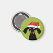Funny Dackel Dog Santa | Niedliche Dackel zu Weihn Magnet (Vorderseite/Rückseite)
