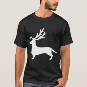 Funny Dackel Dog Weihnachts-Rentierfisch Antlers T-Shirt
