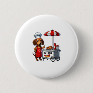Funny Dackel Dog Weiner Sausage Hotdog Sandwich Button