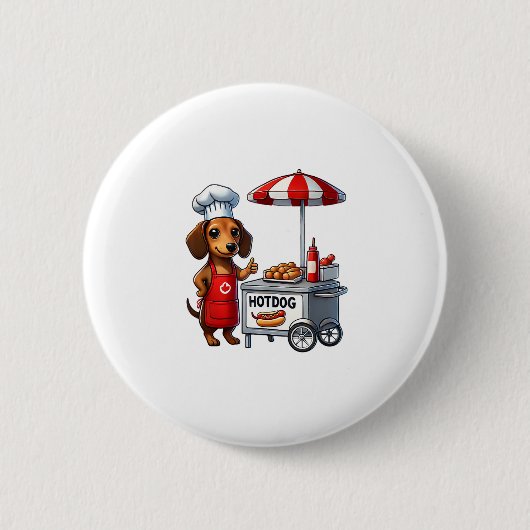 Funny Dackel Dog Weiner Sausage Hotdog Sandwich Button (Vorderseite)