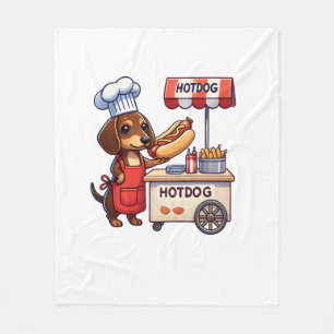 Funny Dackel Dog Weiner Sausage Hotdog Sandwich Fleecedecke