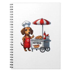 Funny Dackel Dog Weiner Sausage Hotdog Sandwich Notizblock