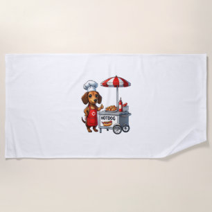 Funny Dackel Dog Weiner Sausage Hotdog Sandwich Strandtuch