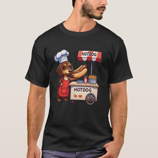 Funny Dackel Dog Weiner Sausage Hotdog Sandwich T-Shirt (Vorderseite)