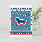 Funny Dackel Feuerwerk 4. Juli GRILLEN Party Einladung (Stehend Vorderseite)