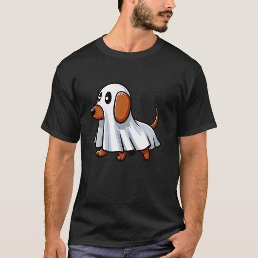 Funny Dackel Ghost Halloween Kostümjunge Mädchen T-Shirt (Vorderseite)